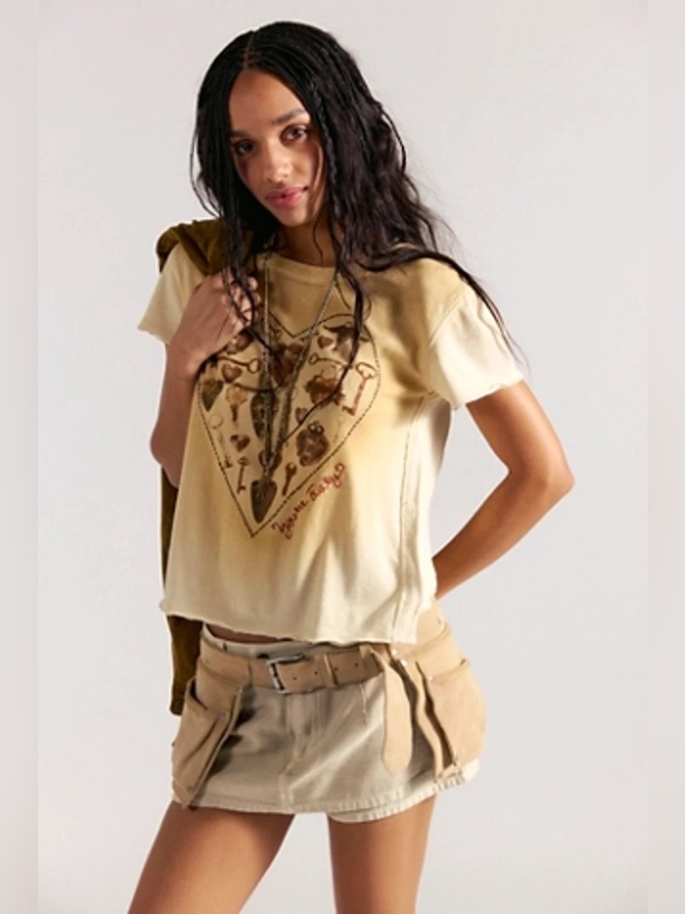 New Free People FP Italian Straw Crew Cargo Pocket Belt Bag Purse Fannypack